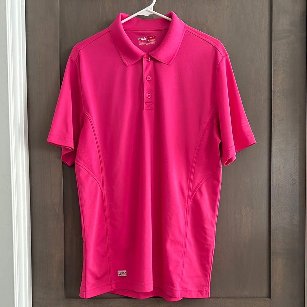 FILA Sport Men’s Fuchsia Pink Performance Golf Polo Size M